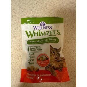 4 Bags Wellness Cat Dental Treats, Natural Chews, Chicken and Salmon Flavor 2 OZ